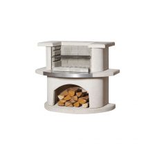 Grillbar Venedig weiß / Edelstahl